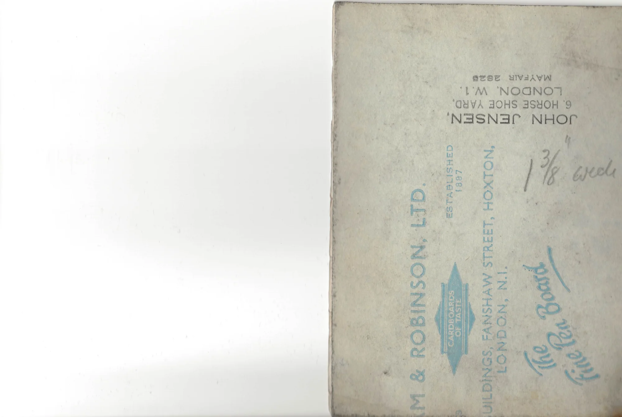 Reverse side of John Jensen original cartoon JJ-2026-001