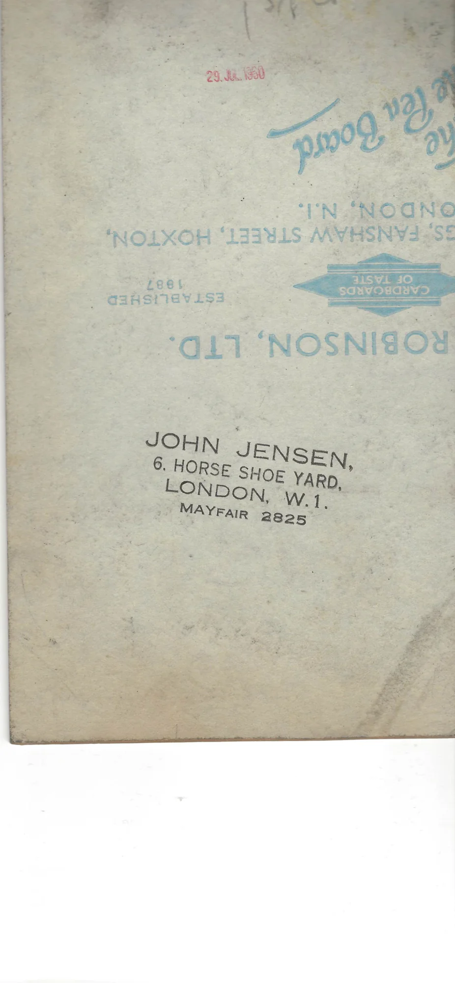 Reverse side of John Jensen original cartoon JJ-2026-002