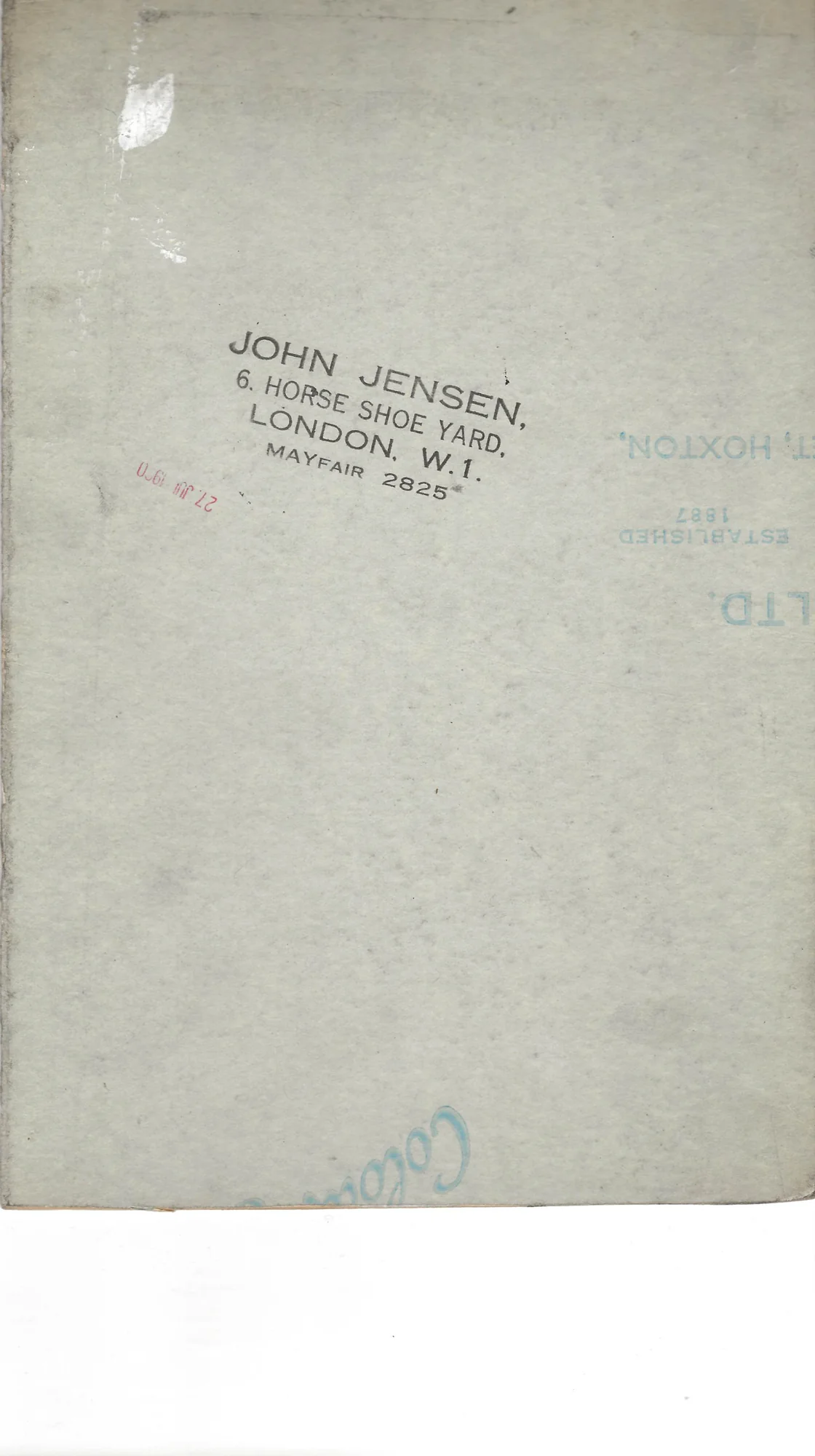 Reverse side of John Jensen original cartoon JJ-2026-005