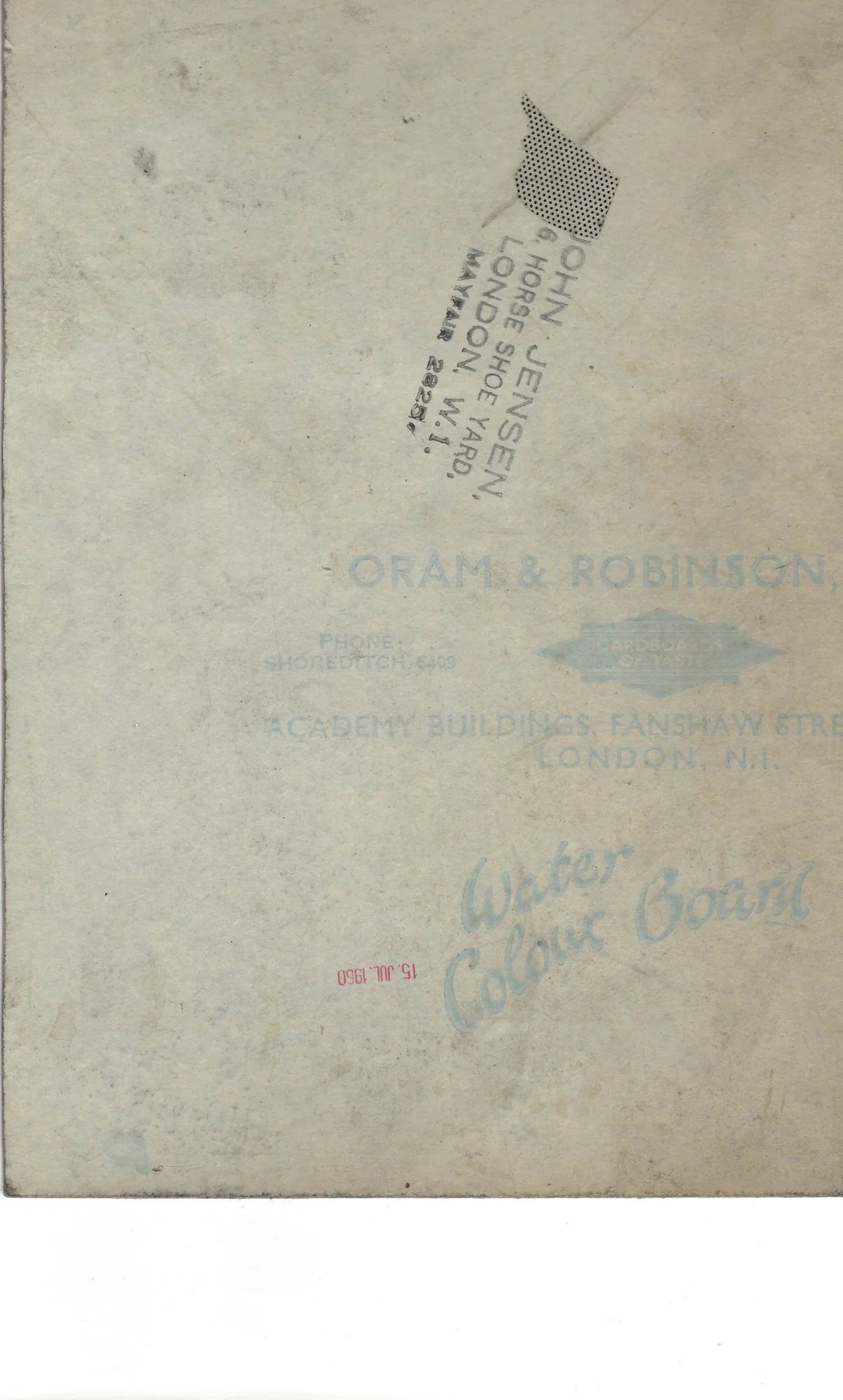 Reverse side of John Jensen original cartoon JJ-2026-009
