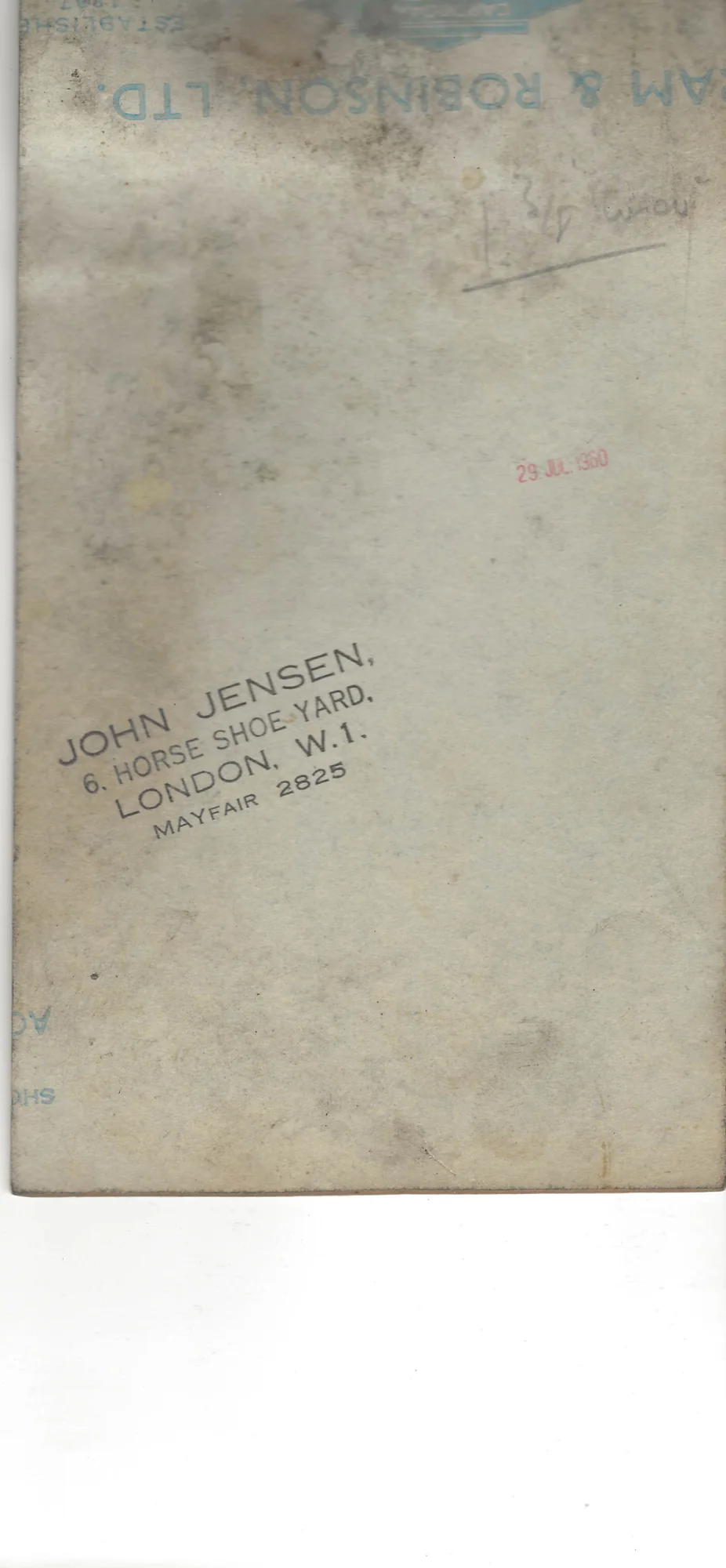 Reverse side of John Jensen original cartoon JJ-2026-011
