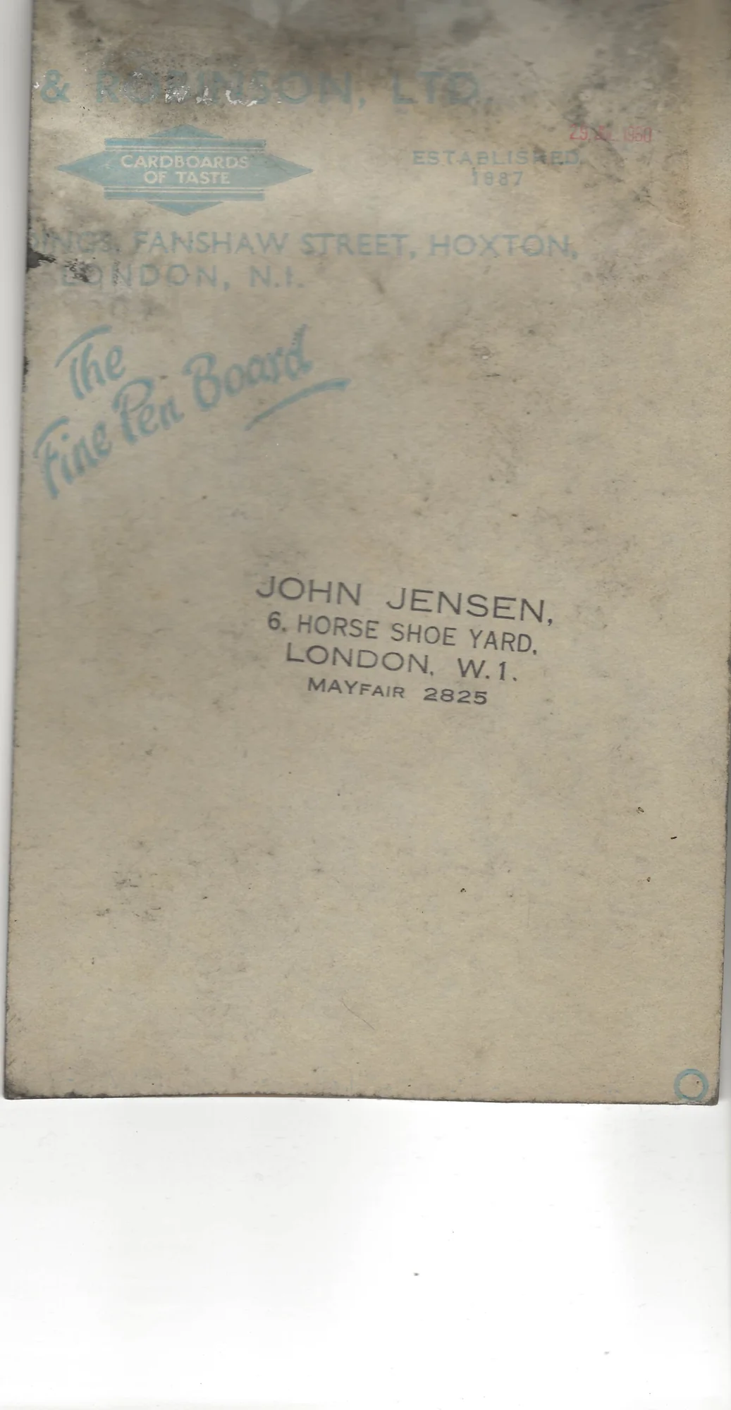 Reverse side of John Jensen original cartoon JJ-2026-012