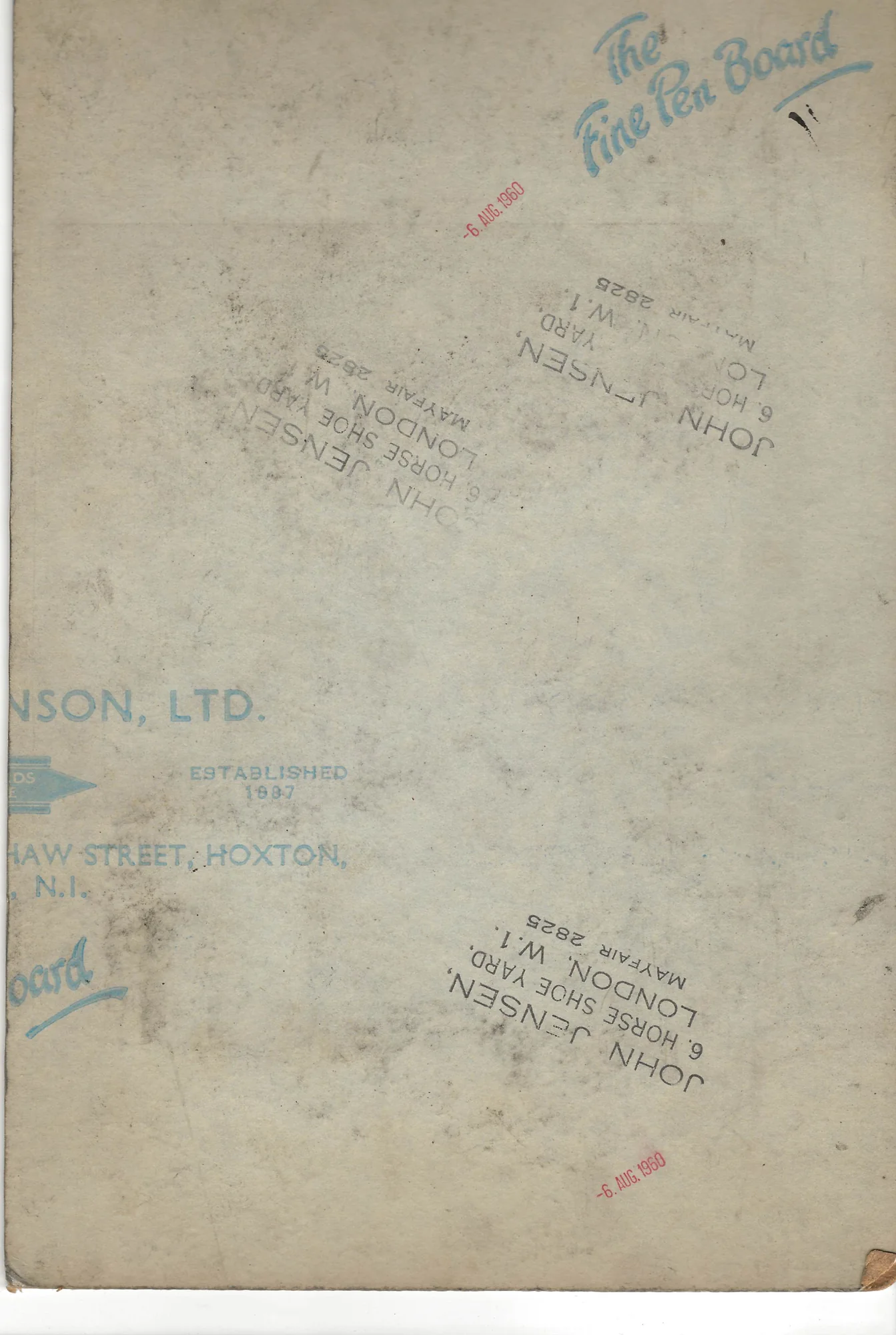 Reverse side of John Jensen original cartoon JJ-2026-018