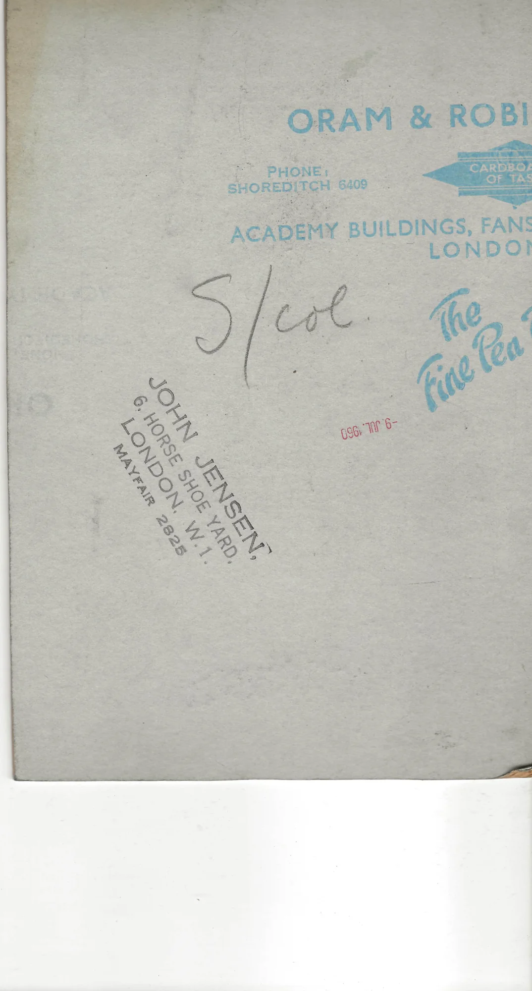 Reverse side of John Jensen original cartoon JJ-2026-019