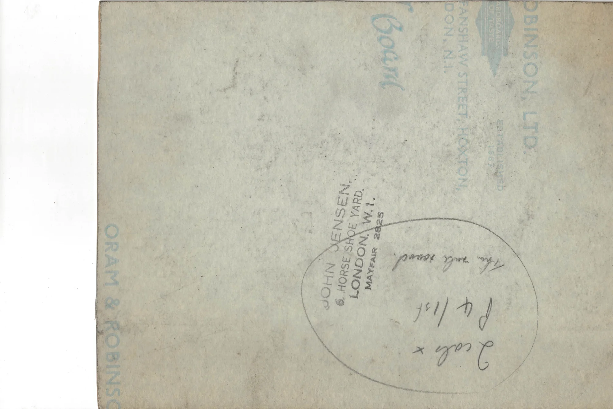 Reverse side of John Jensen original cartoon JJ-2026-020
