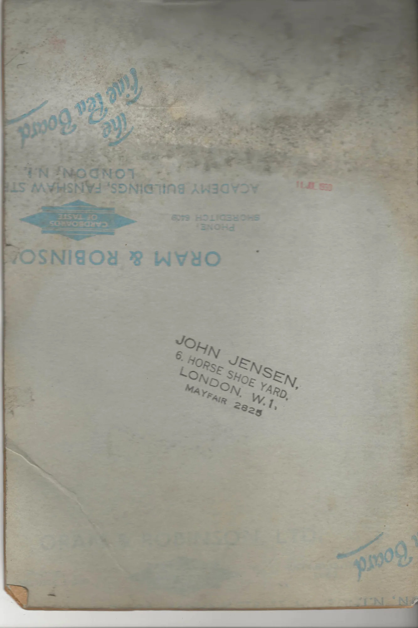Reverse side of John Jensen original cartoon JJ-2026-024