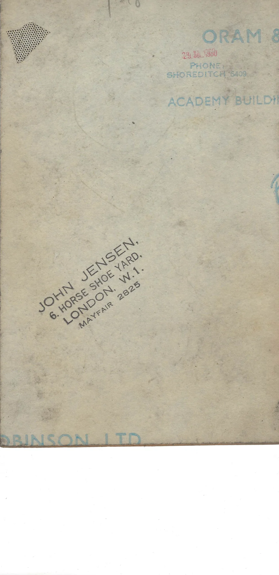 Reverse side of John Jensen original cartoon JJ-2026-033